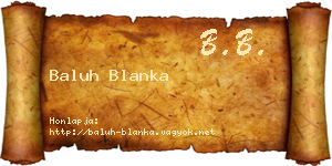 Baluh Blanka névjegykártya